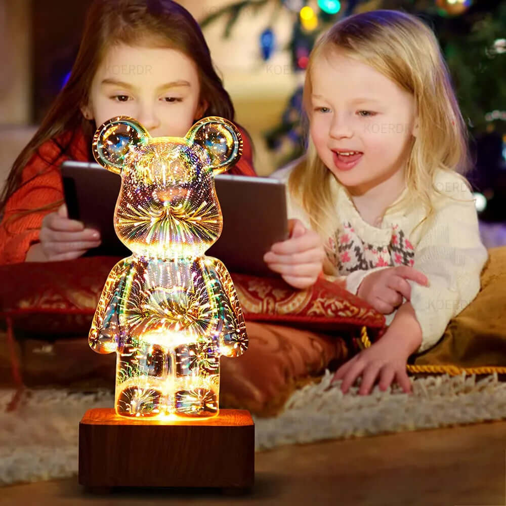 3D Projection Lamp Colorful Bear Night Light - Image 3
