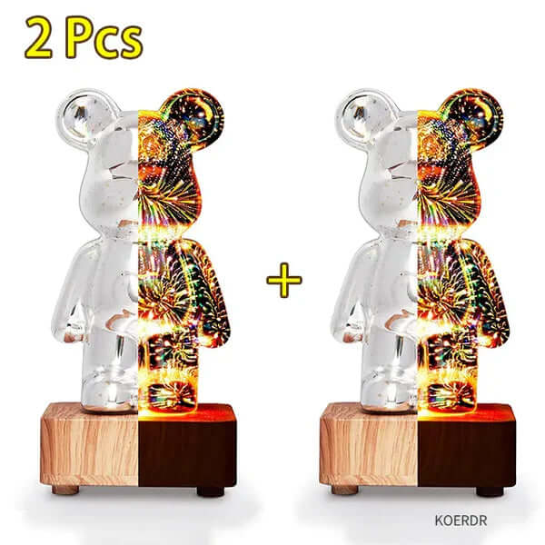 3D Projection Lamp Colorful Bear Night Light - Image 4