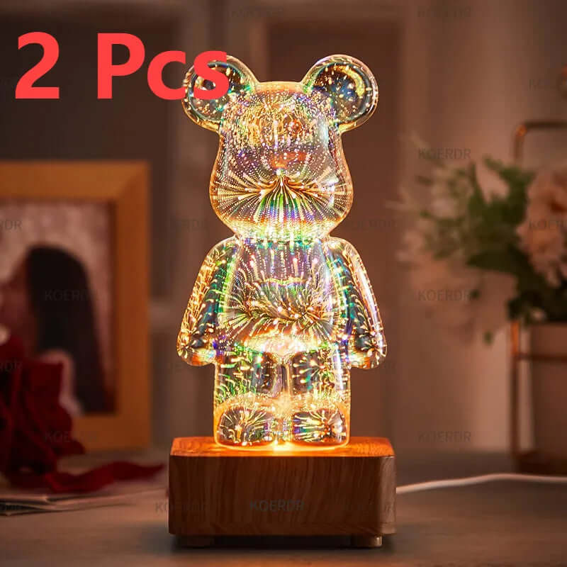 3D Projection Lamp Colorful Bear Night Light - Image 6
