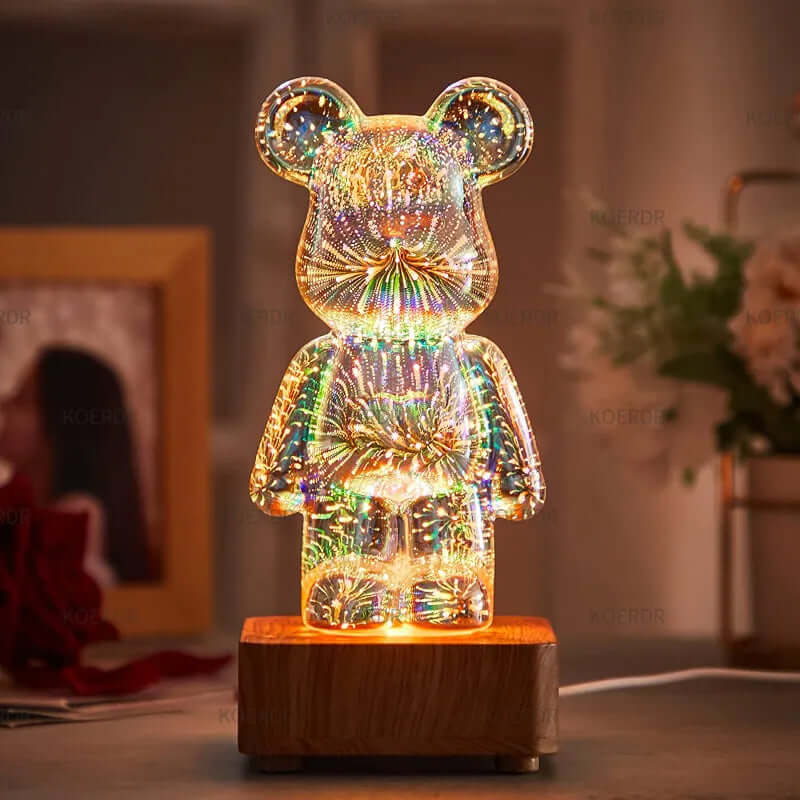 3D Projection Lamp Colorful Bear Night Light - Image 7