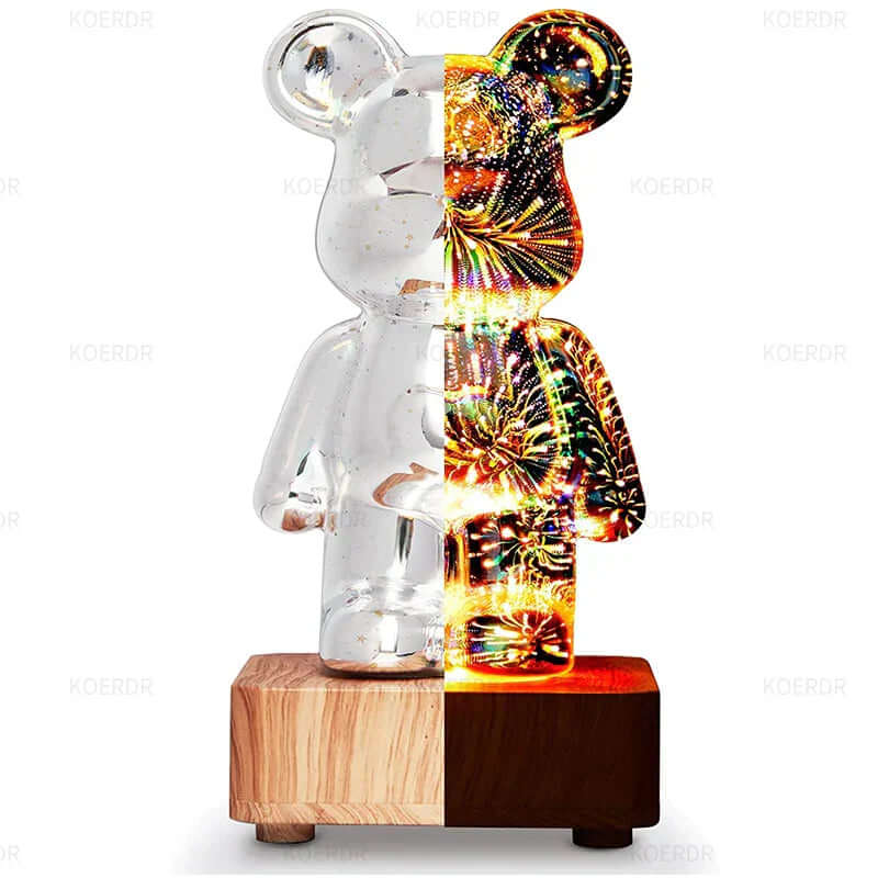 3D Projection Lamp Colorful Bear Night Light - Image 8