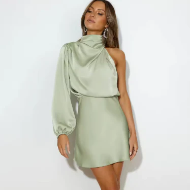 Evening Dress Satin – Asymmetrical Elegant Gown for Weddings and Special Occasions - Image 7