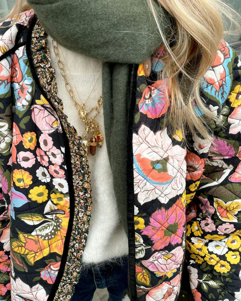 Floral Print Jacket Women – Quilted Floral Jacket with Soft Lining and Trendy Design - Image 12