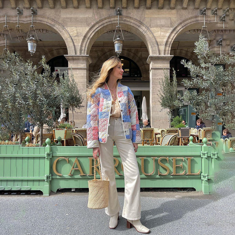 Floral Print Jacket Women – Quilted Floral Jacket with Soft Lining and Trendy Design - Image 2