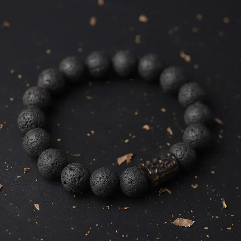 Healing Bracelet Lava Stone – Tiger's Eye and Ebony for Stress Relief - Image 5