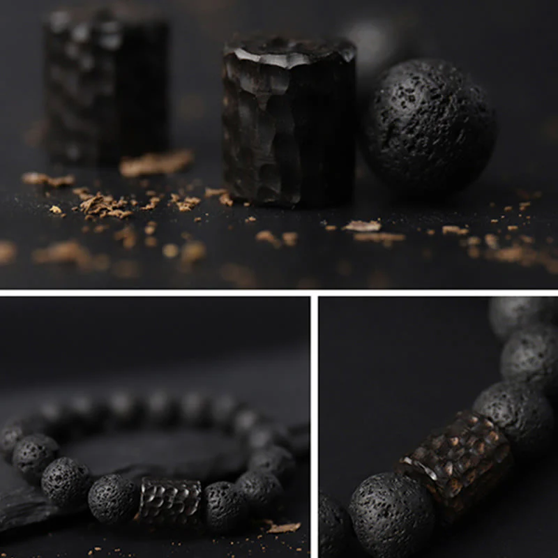 Healing Bracelet Lava Stone – Tiger's Eye and Ebony for Stress Relief - Image 6