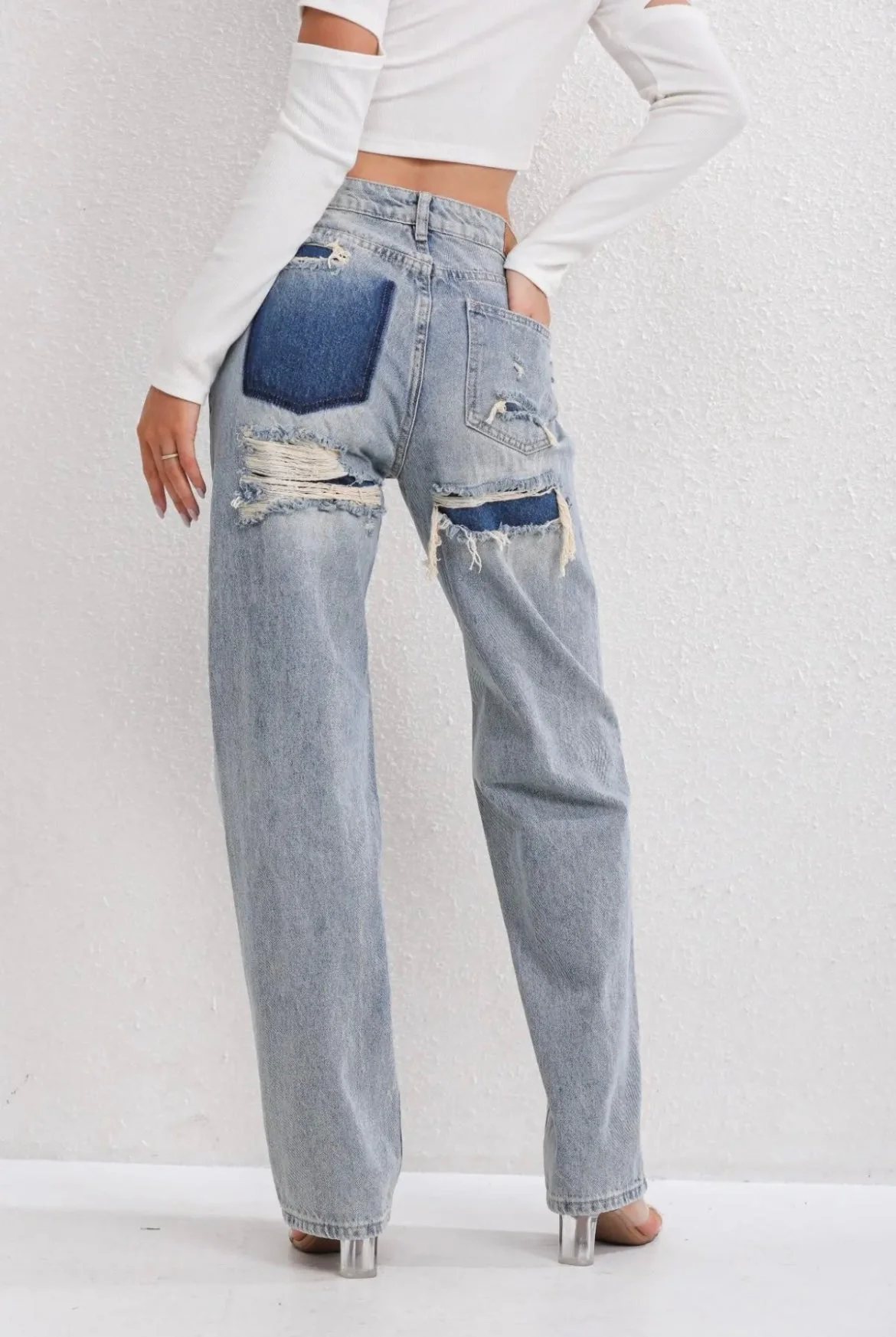 High Waist Ripped Jeans Women – Stylish Slim Fit Denim for Casual Wear - Image 6