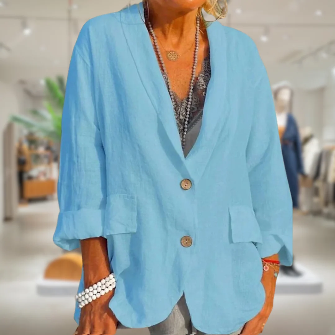 Linen Blazer Women – Lightweight Elegant Summer Jacket - Image 3