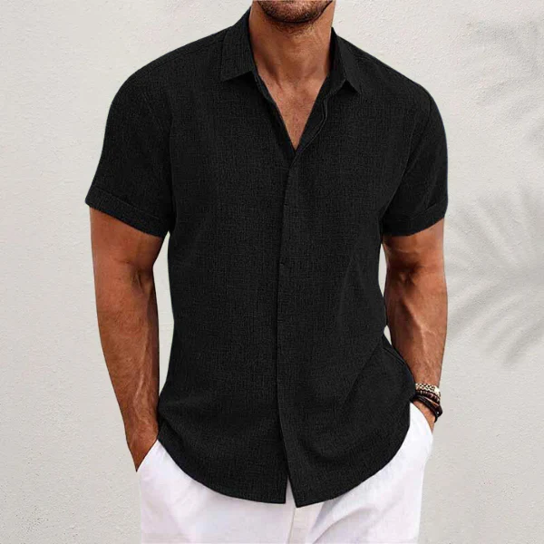 Linen Shirt Men – Short Sleeve Casual Summer Top - Image 2