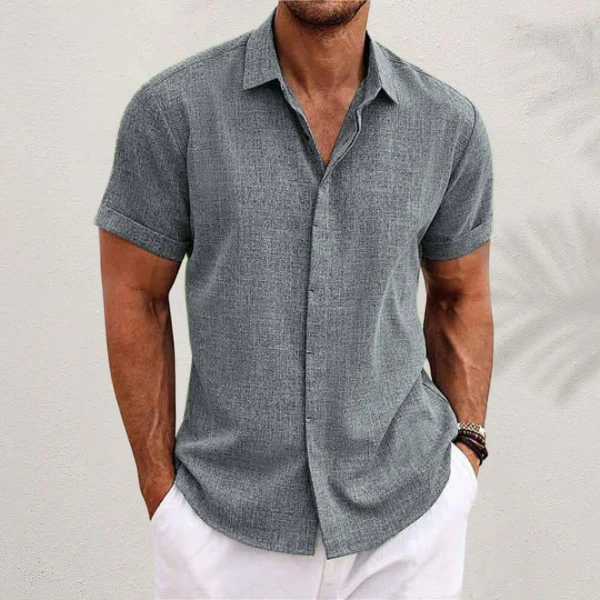 Linen Shirt Men – Short Sleeve Casual Summer Top - Image 3