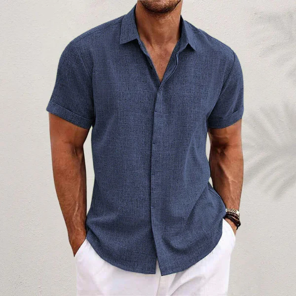 Linen Shirt Men – Short Sleeve Casual Summer Top - Image 4