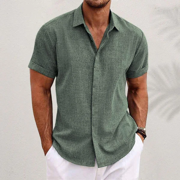 Linen Shirt Men – Short Sleeve Casual Summer Top - Image 5