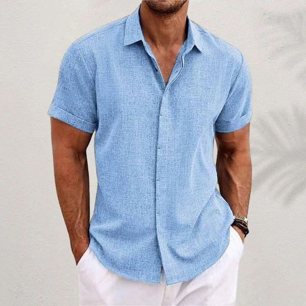 Linen Shirt Men – Short Sleeve Casual Summer Top - Image 6