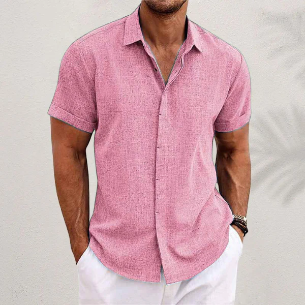 Linen Shirt Men – Short Sleeve Casual Summer Top - Image 7