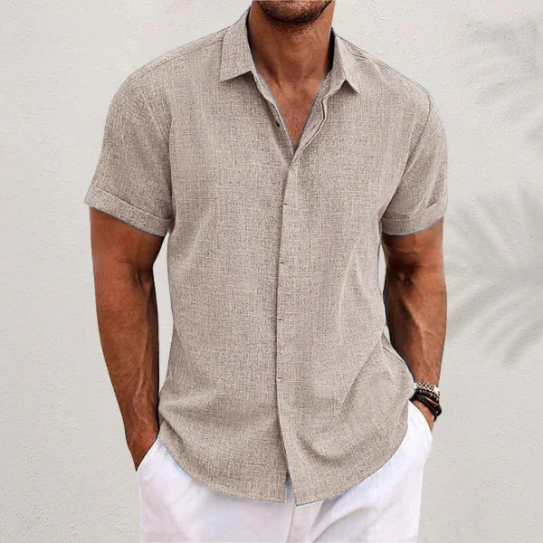 Linen Shirt Men – Short Sleeve Casual Summer Top - Image 8