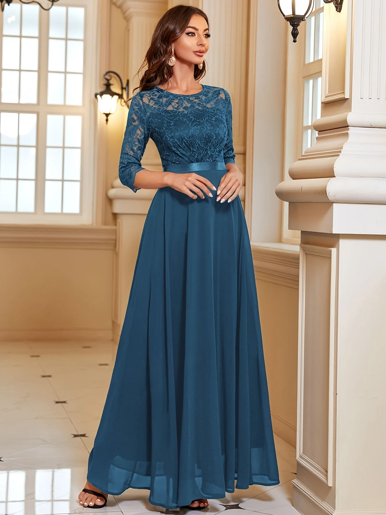 Maxi Dress Women – Elegant Long Lace Chiffon Gown for Events - Image 7