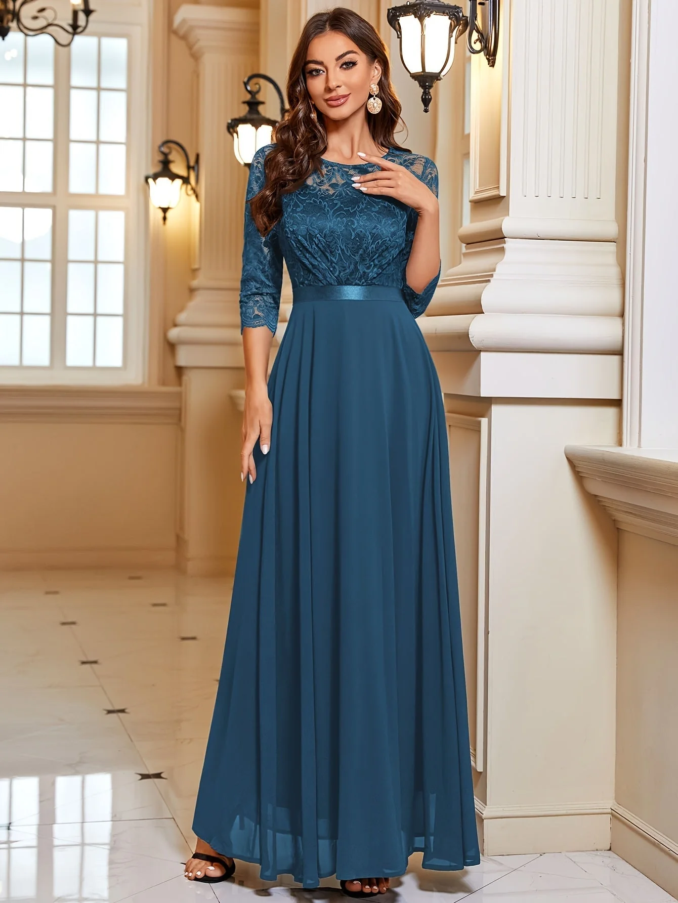 Maxi Dress Women – Elegant Long Lace Chiffon Gown for Events - Image 8