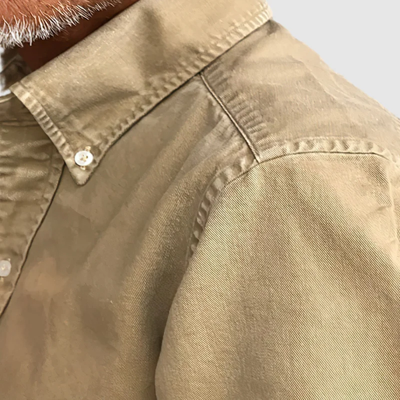 Men's Casual Long Sleeve Shirt – Vintage Wash Lightweight Button-Up - Image 13