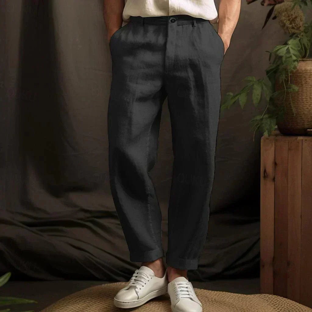 Men's Linen Pants – Breathable Relaxed Fit for Summer - Image 3