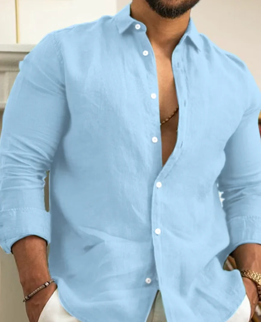 Men's Linen Shirt – Stylish Breathable Casual Top for All Occasions - Image 3