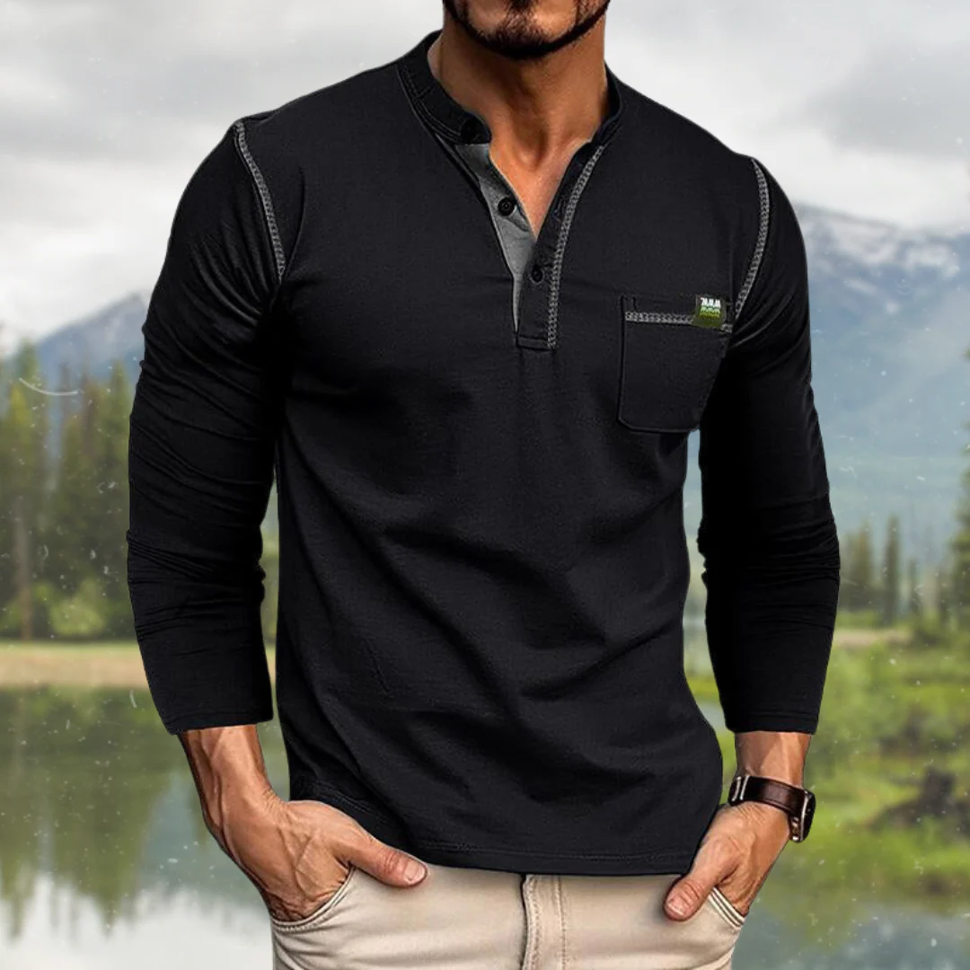 Men's Polo Shirt – Casual Long Sleeve Comfortable Style - Image 3
