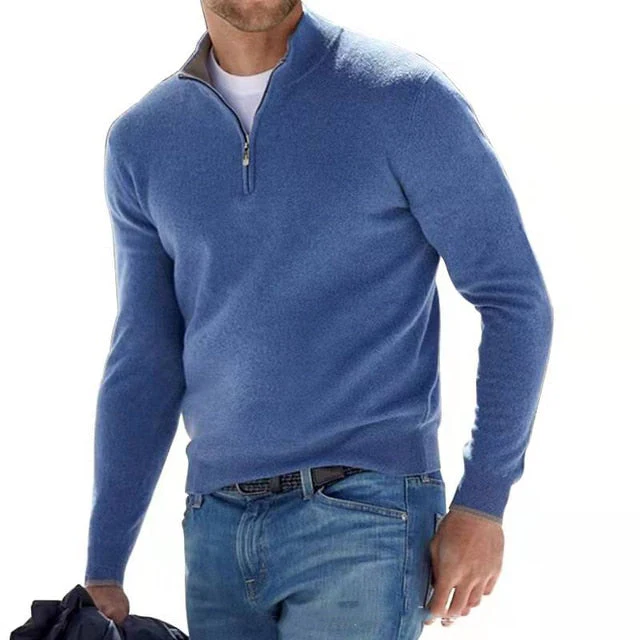 Merino Wool Sweater Women – Stylish V-neck with Zipper, Warm and Cozy - Image 3