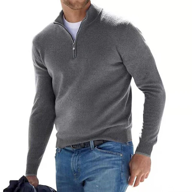 Merino Wool Sweater Women – Stylish V-neck with Zipper, Warm and Cozy - Image 4