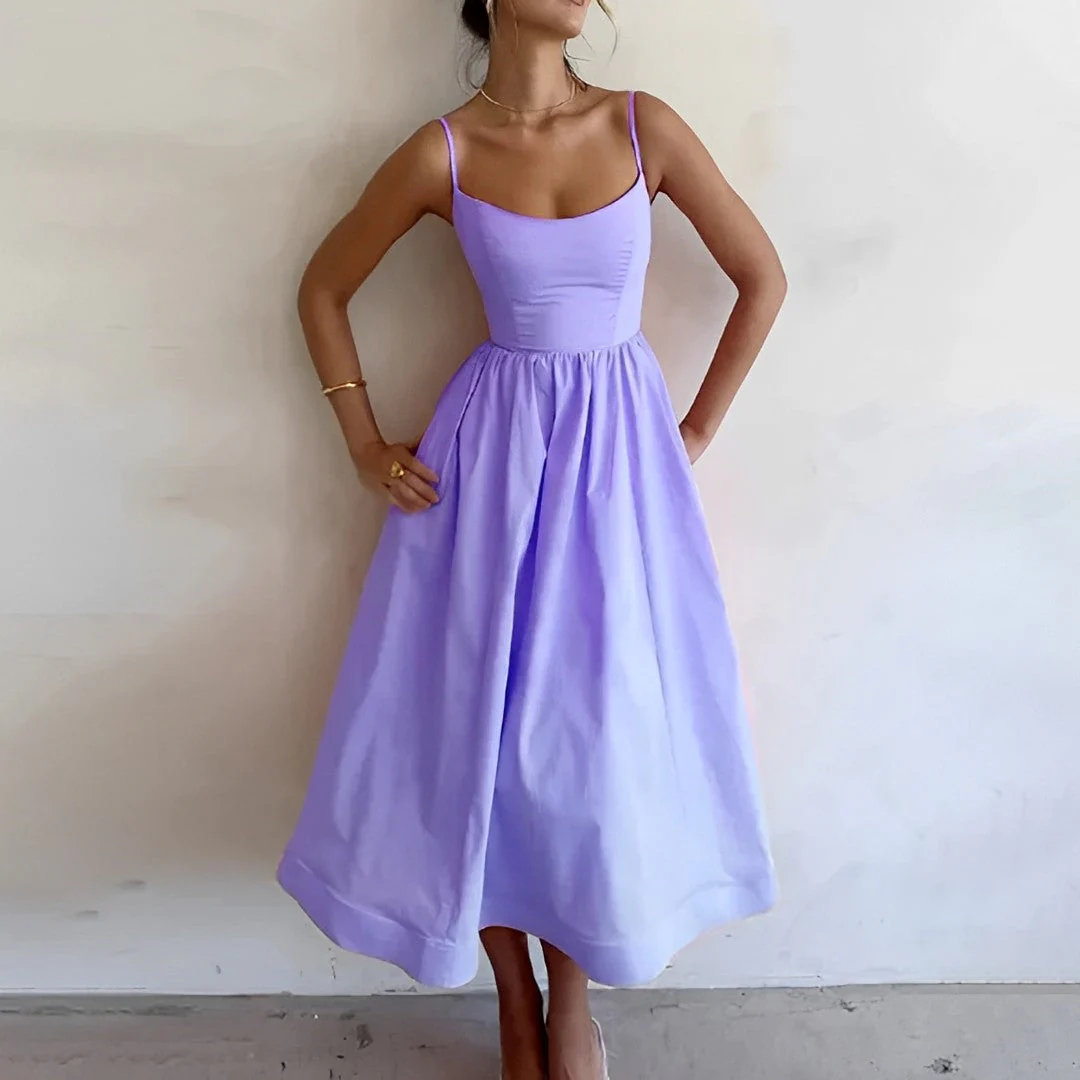 Puff Dress – Elegant Spaghetti Strap Dress with Puff Sleeves for Parties" 

Optimized Title: "Elegant Puff Dress – Spaghetti Strap Party Dress with Puff Sleeves - Image 2