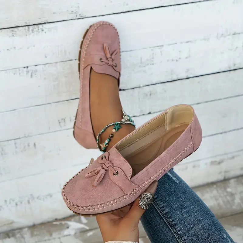 Suede Loafers for Women – Classic Tassel Detail Elegant Footwear - Image 5