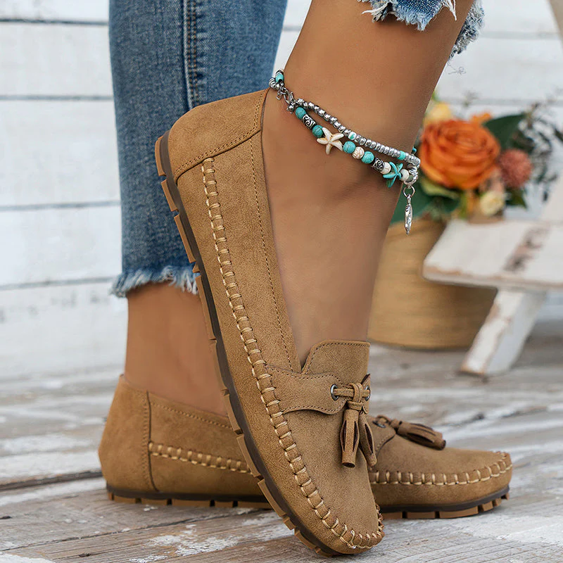 Suede Loafers for Women – Classic Tassel Detail Elegant Footwear - Image 8