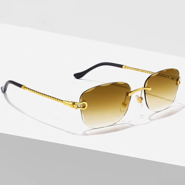 Sunglasses Unisex – Colored Lenses Gold Frame UV400 Protection - Image 10