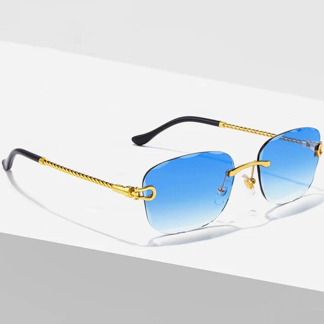 Sunglasses Unisex – Colored Lenses Gold Frame UV400 Protection - Image 11