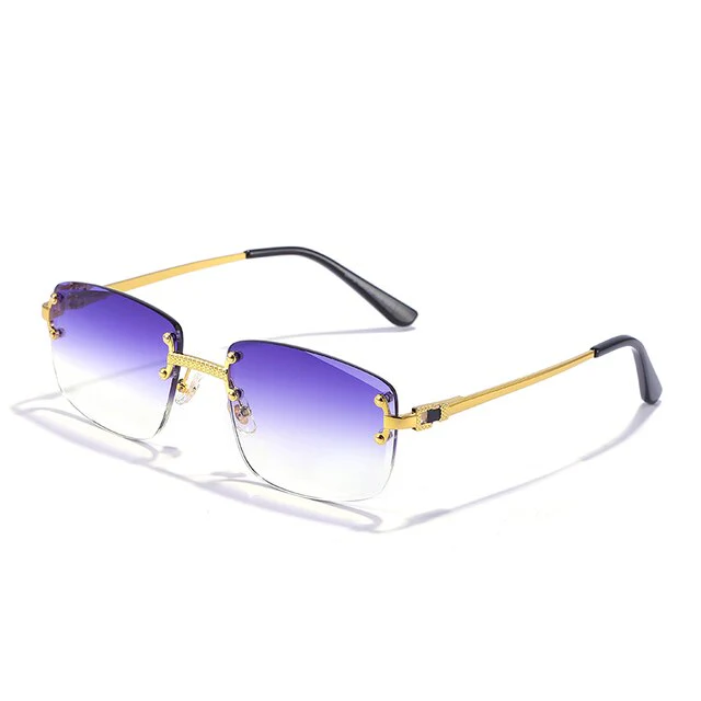 Sunglasses Unisex – Colored Lenses Gold Frame UV400 Protection - Image 6