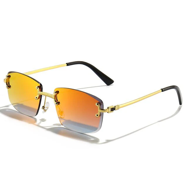 Sunglasses Unisex – Colored Lenses Gold Frame UV400 Protection - Image 7