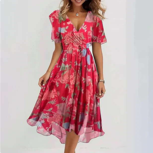 V-Neck Dress Women – Elegant Casual & Festive Dress - Image 3