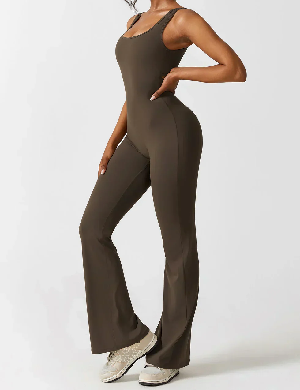 Women's Jumpsuit – Elegant Flared V-back Party Outfit - Image 10