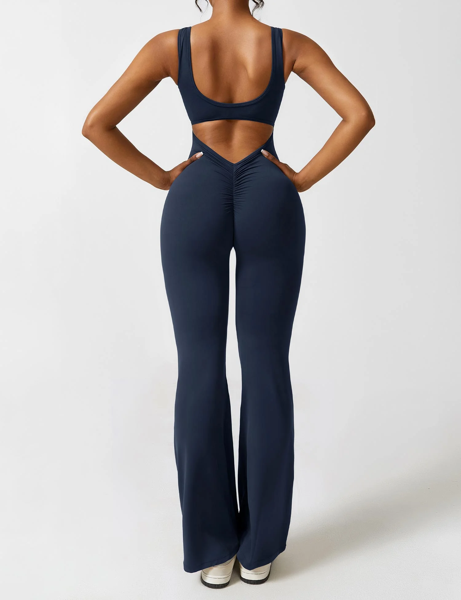 Women's Jumpsuit – Elegant Flared V-back Party Outfit - Image 13