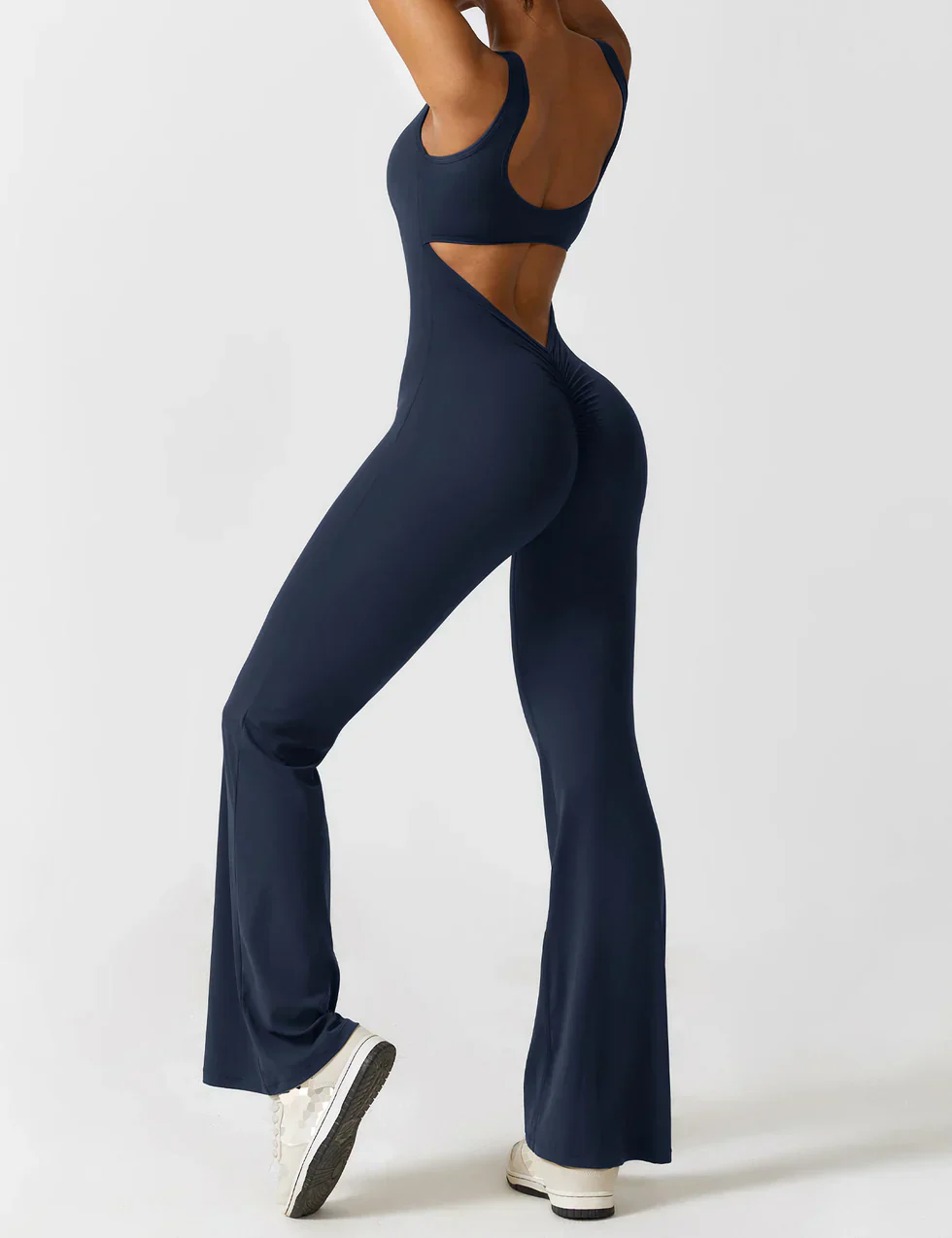 Women's Jumpsuit – Elegant Flared V-back Party Outfit - Image 15