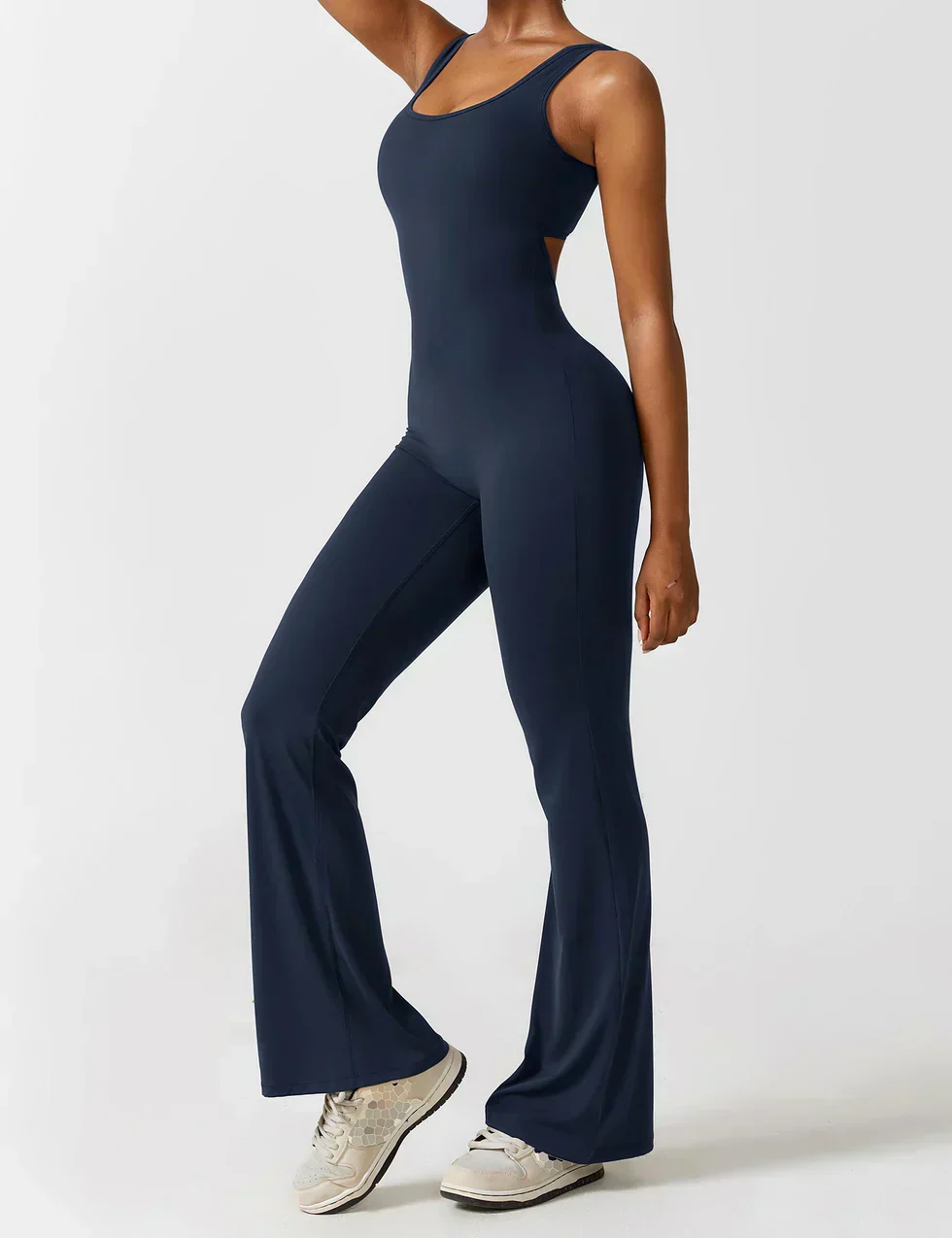 Women's Jumpsuit – Elegant Flared V-back Party Outfit - Image 16