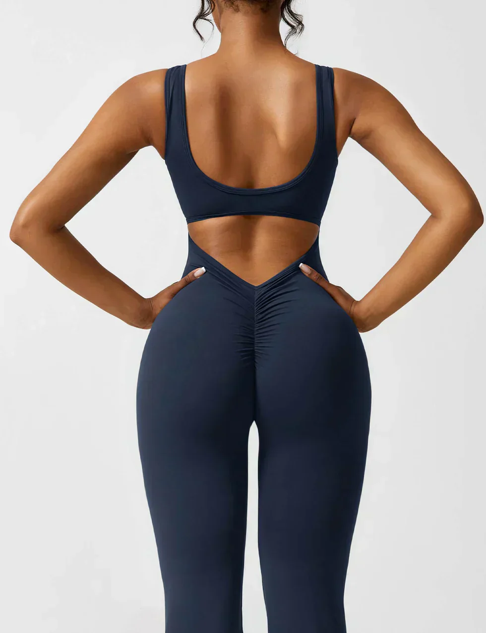 Women's Jumpsuit – Elegant Flared V-back Party Outfit - Image 17