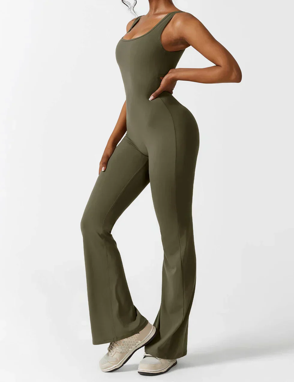 Women's Jumpsuit – Elegant Flared V-back Party Outfit - Image 22