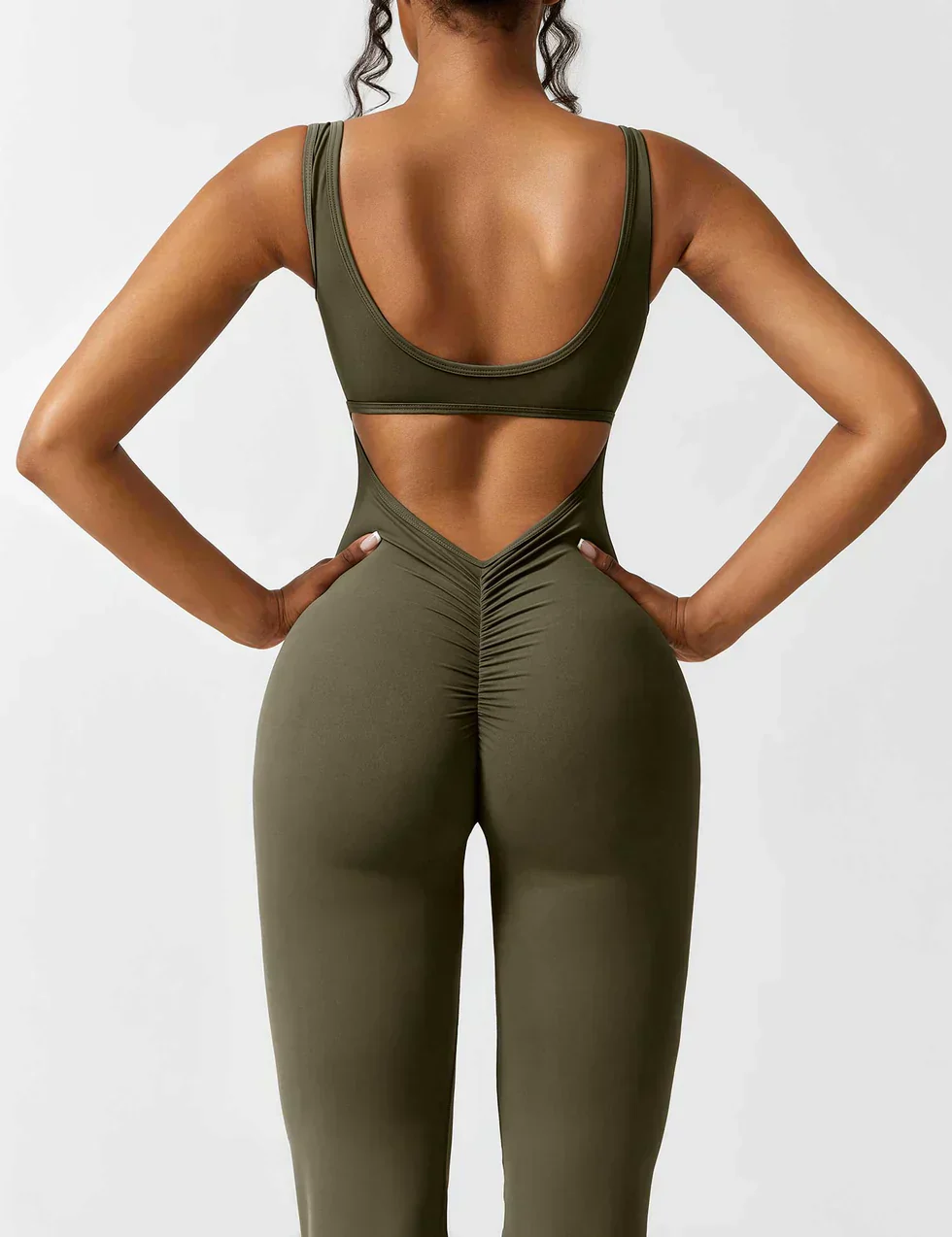 Women's Jumpsuit – Elegant Flared V-back Party Outfit - Image 23