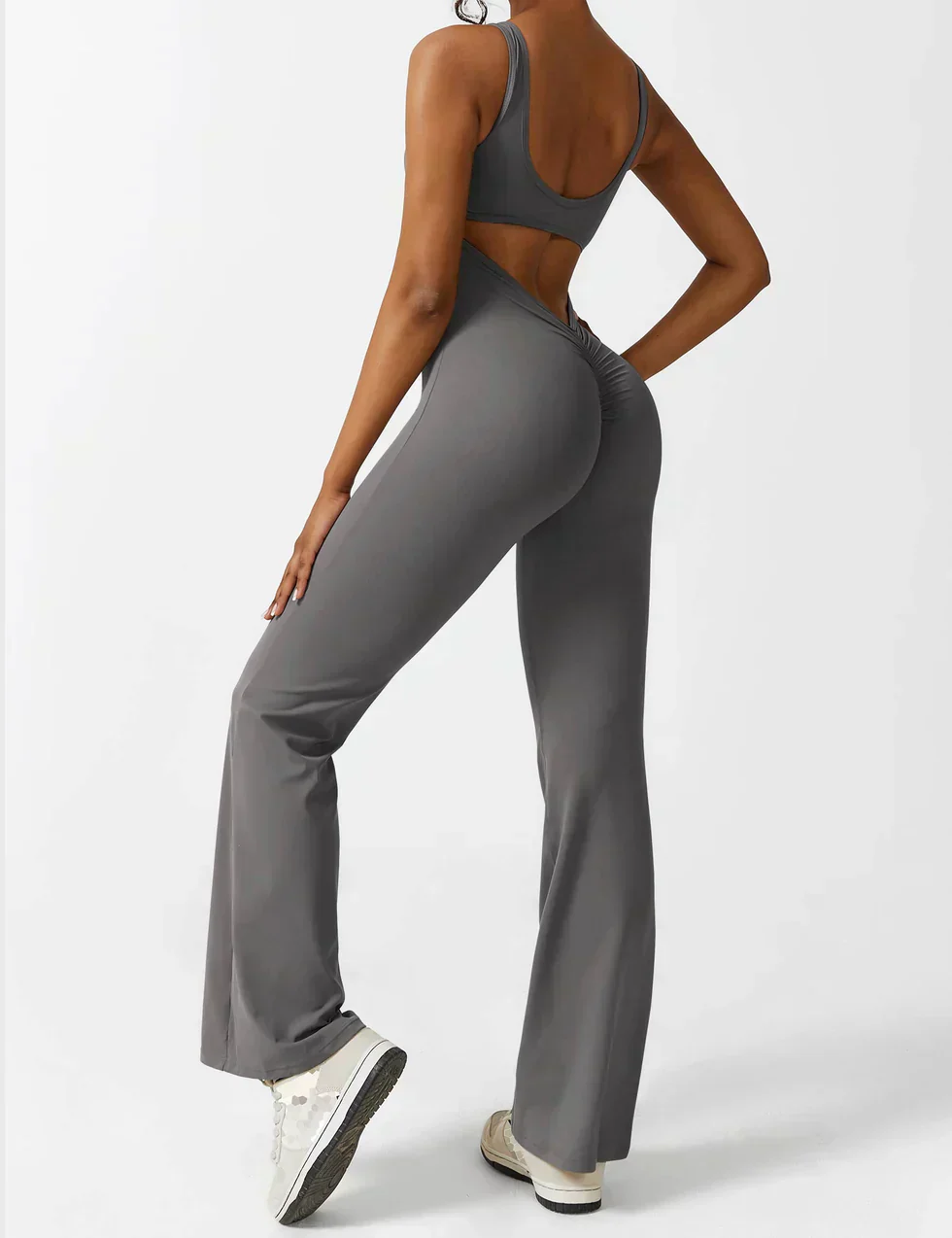 Women's Jumpsuit – Elegant Flared V-back Party Outfit - Image 26
