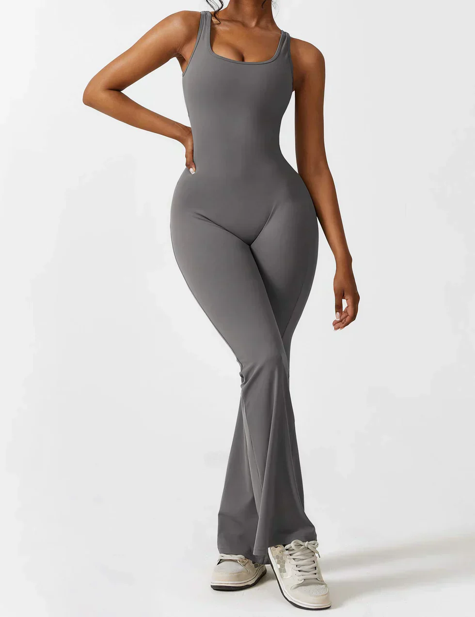 Women's Jumpsuit – Elegant Flared V-back Party Outfit - Image 27