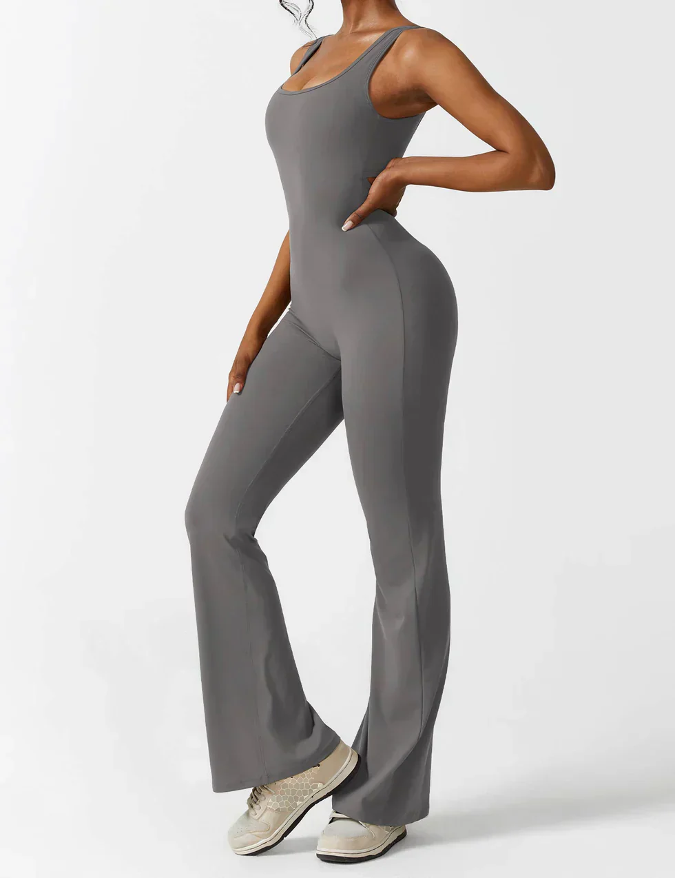 Women's Jumpsuit – Elegant Flared V-back Party Outfit - Image 28