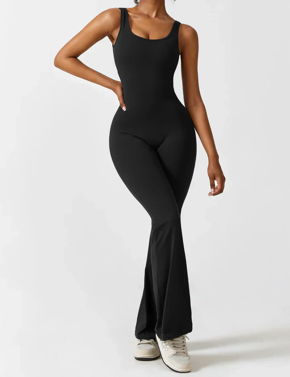 Women's Jumpsuit – Elegant Flared V-back Party Outfit - Image 5