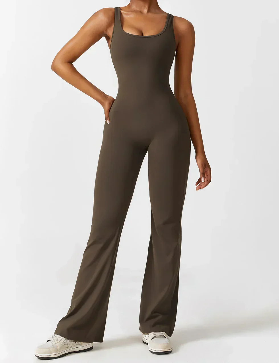 Women's Jumpsuit – Elegant Flared V-back Party Outfit - Image 8