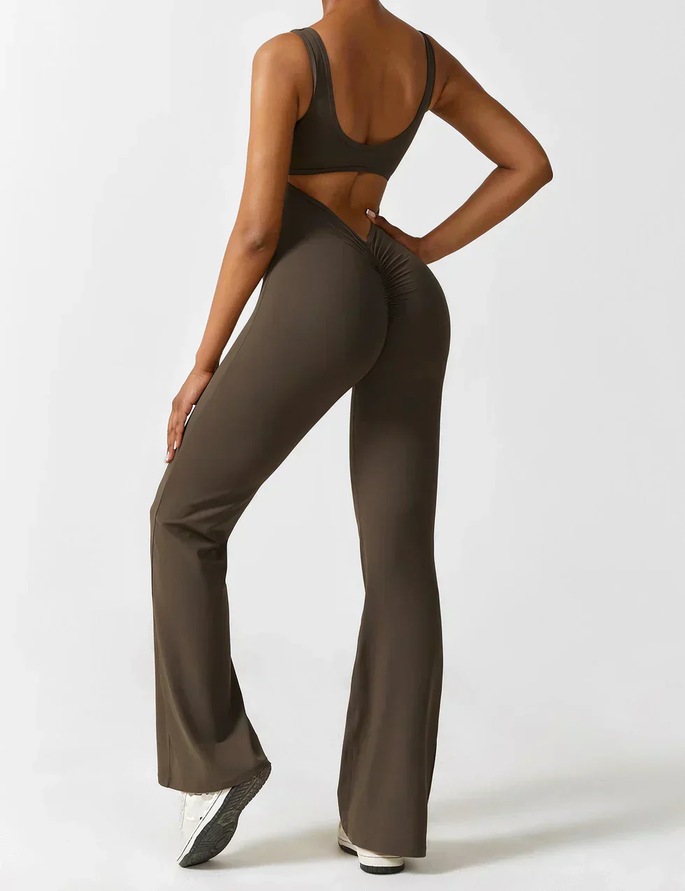 Women's Jumpsuit – Elegant Flared V-back Party Outfit - Image 9